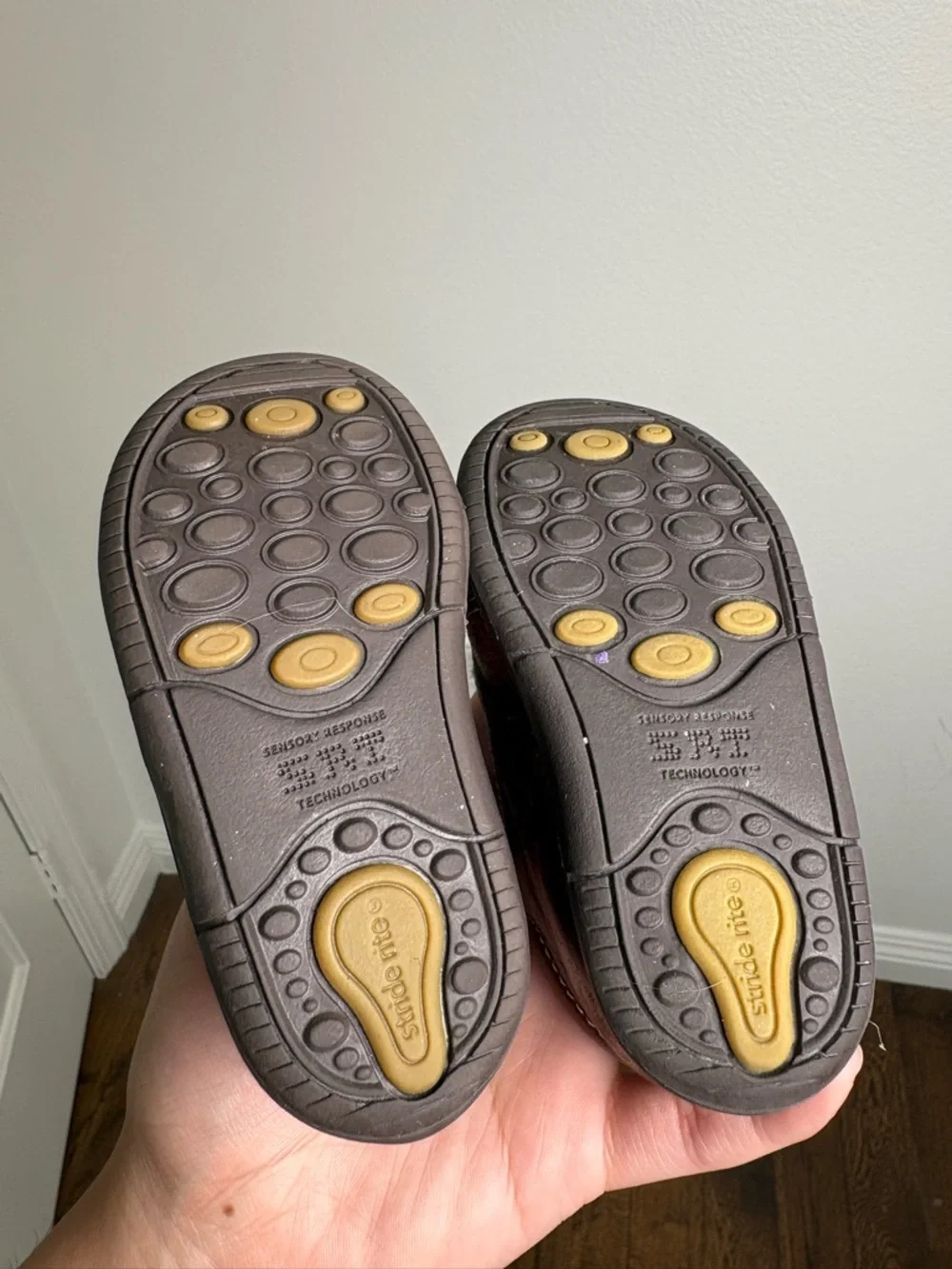 Stride Rite Baby Brown Leather Lace-Up Walker Shoes Size 4W
